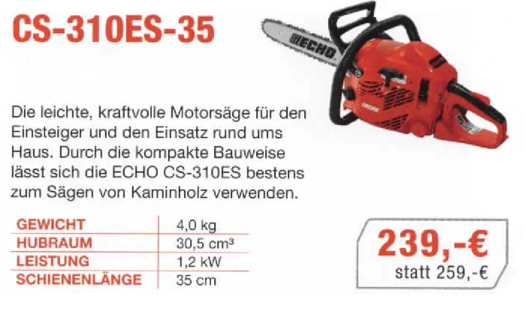 Angebot Motorsäge CS-310ES-35