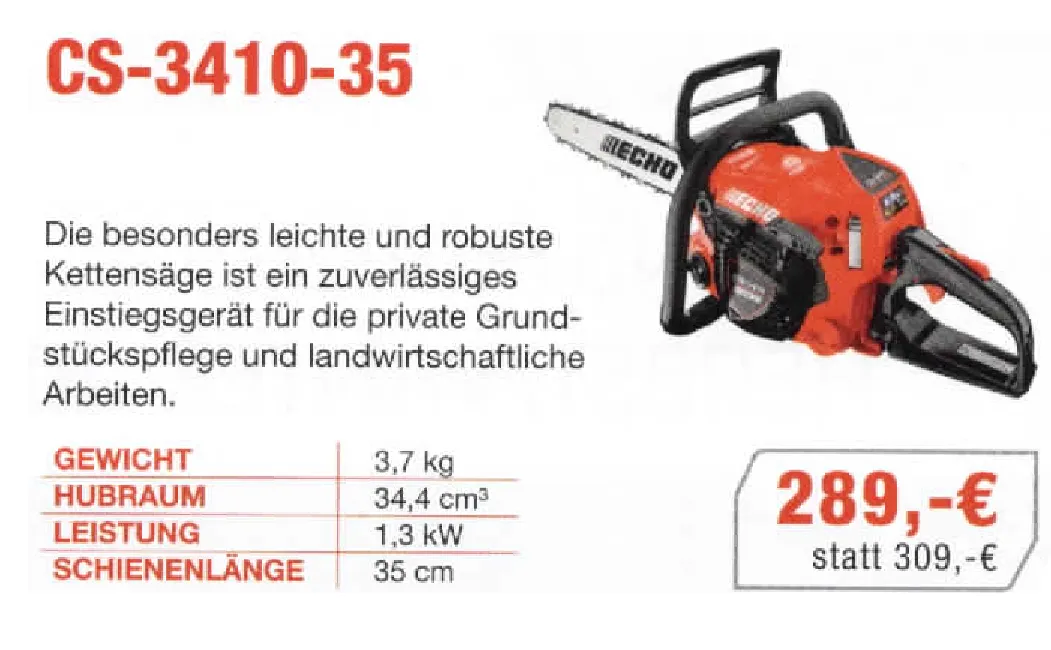 Angebot Kettensäge CS-3410-35