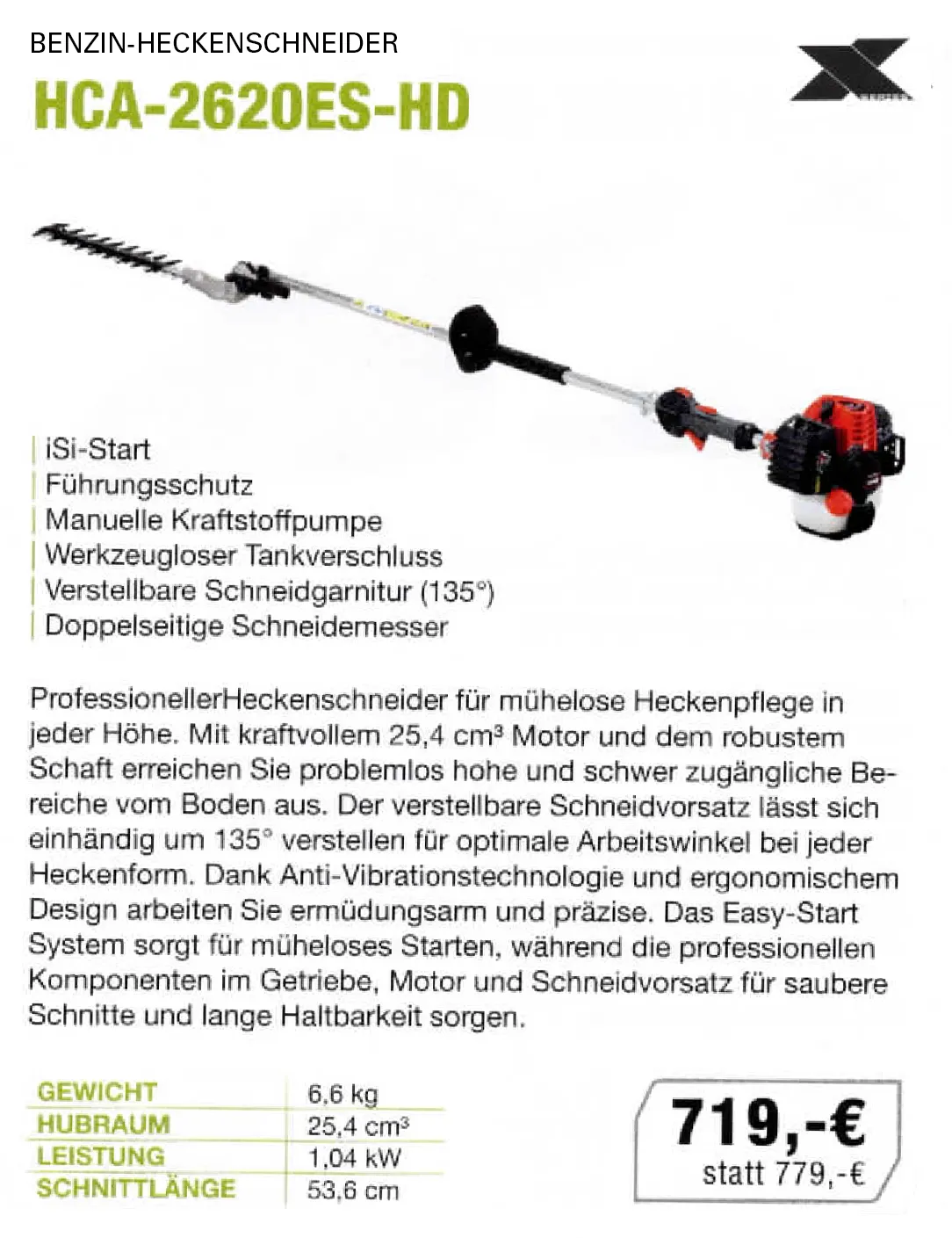 Angebot Benzin-Heckenschneider HCA-2620ES-HD