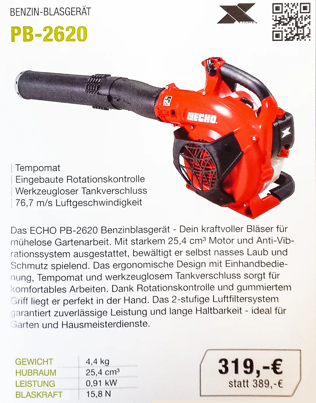 Angebot Benzin-Blasgerät PB-2620